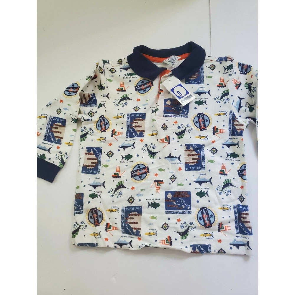 Vtg Nwt New Vintage Gymboree Boys Nautical Adventures Shirt 3 3T boy polo